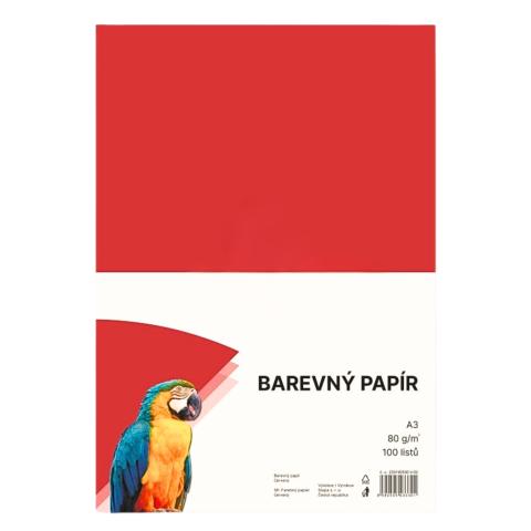 Papír barevný Color A3/80 červený 100ks